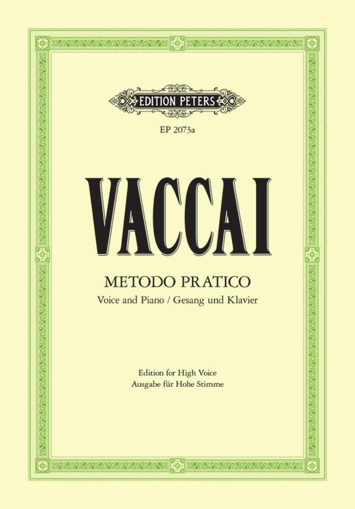 Metodo pratico di Canto italiano, Gesang und Klavier, hohe Stimme main product photo