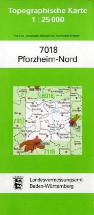 Topographische Karte Baden-Württemberg Pforzheim-Nord