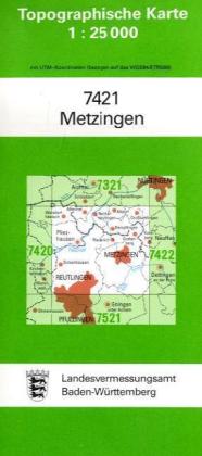 Topographische Karte Baden-Württemberg Metzingen