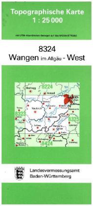 Topographische Karte Baden-Württemberg Wangen im Allgäu, West