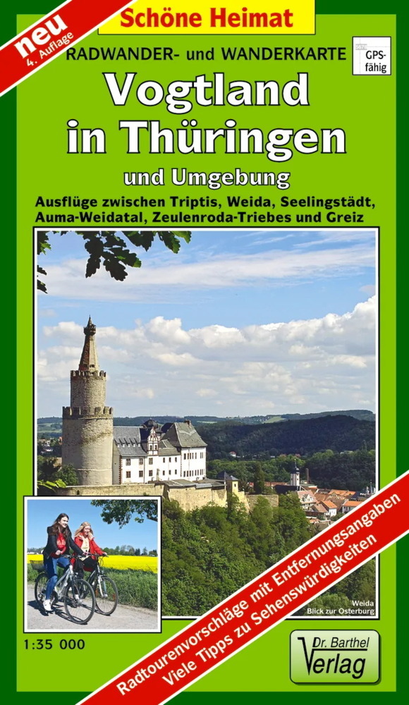 Radwander- und Wanderkarte Vogtland in Thüringen und Umgebung main product photo