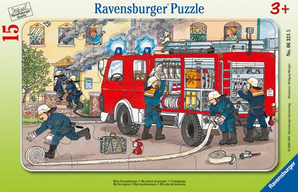 Ravensburger Kinderpuzzle - 06321 Mein Feuerwehrauto - Rahmenpuzzle für Kinder ab 3 Jahren, mit 15 Teilen main product photo