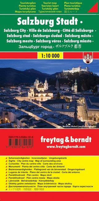 Freytag & Berndt Stadtplan Salzburg, Touristenplan. Salzburg, Tourist map. Salisburgo, Pianta turistica main product photo