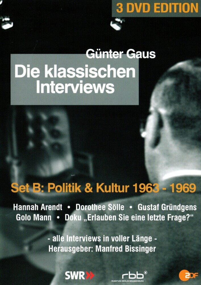 Günter Gaus - Die klassischen Interviews Set B: Politik & Kultur 1963 - 1969. Set.B, 3 DVD main product photo