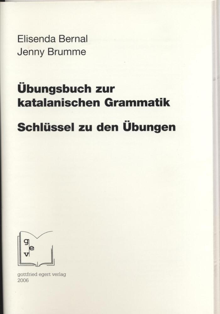 Übungsbuch zur katalanischen Grammatik main product photo
