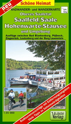 Radwander- und Wanderkarte Oberes Saaletal, Saalfeld/Saale, Hohenwarte-Stausee und Umgebung