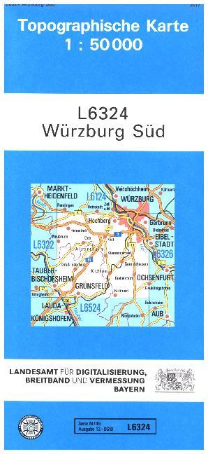 Topographische Karte Bayern Würzburg Süd main product photo