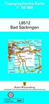 Topographische Karte Baden-Württemberg, Zivilmilitärische Ausgabe - Bad Säckingen main product photo