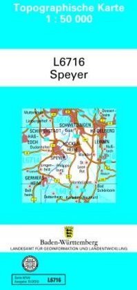 Topographische Karte Baden-Württemberg, Zivilmilitärische Ausgabe - Speyer
