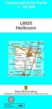 Topographische Karte Baden-Württemberg, Zivilmilitärische Ausgabe - Heilbronn