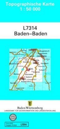 Topographische Karte Baden-Württemberg, Zivilmilitärische Ausgabe - Baden-Baden