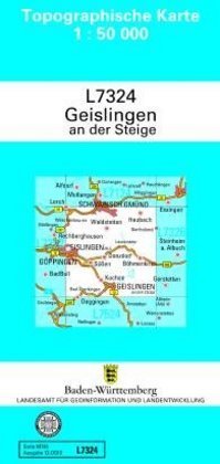 Topographische Karte Baden-Württemberg, Zivilmilitärische Ausgabe - Geislingen an der Steige
