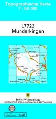 Topographische Karte Baden-Württemberg, Zivilmilitärische Ausgabe - Munderkingen main product photo
