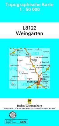 Topographische Karte Baden-Württemberg, Zivilmilitärische Ausgabe - Weingarten main product photo