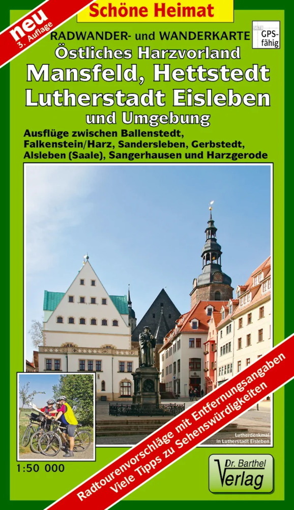 Radwander- und Wanderkarte Östliches Harzvorland, Mansfeld, Hettstedt, Lutherstadt Eisleben und Umgebung main product photo