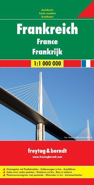 Frankreich, Autokarte 1:1.000.000, freytag & berndt main product photo