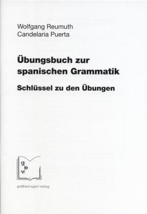 Übungsbuch zur spanischen Grammatik, Schlüssel zu den Übungen