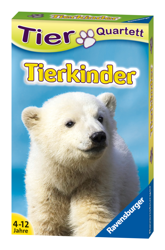 Ravensburger 20423 - Tierquartett Tierkinder, Klassiker für 3-6 Spieler ab 4 - 12 Jahre, 32 Tierkinder main product photo