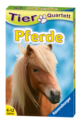 Ravensburger 20422 - Tierquartett Pferde, Klassiker für 3-6 Spieler ab 4 - 12 Jahre, 32 Pferderassen