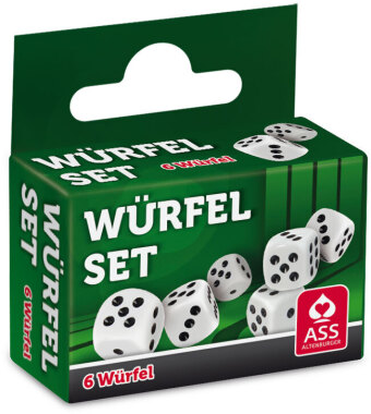6 Augenwürfel in Faltschachtel