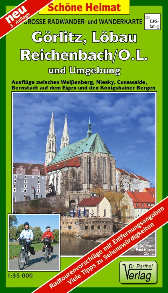 Große Radwander- und Wanderkarte Görlitz, Löbau, Reichenbach/O.L. und Umgebung main product photo