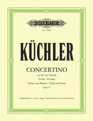 Concertino im Stil von Vivaldi D-Dur op. 15, für Violine und Klavier, Klavierpartitur und Violinstimme