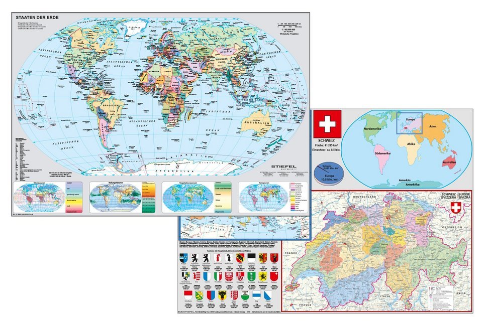 Stiefel Schweiz und Europa in der Welt. Stiefel Staaten der Erde, DUO-Schreibunterlage main product photo