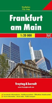 Frankfurt am Main, Stadtplan 1:20.000. Fráncfort del Meno. Frankfort aan de Main;  Francfort-sur-le-Main; Francoforte sul Meno