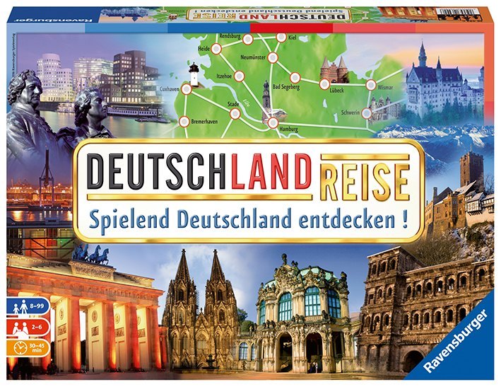 Ravensburger 26492 - Deutschlandreise - Familienklassiker ab 8 Jahren - Gesellschaftspiel, Reise durch Deutschland, Reiseplanung für bis zu 6 Spieler main product photo