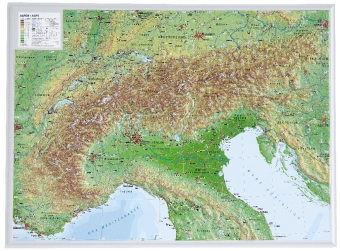 Alpen, Reliefkarte, Klein. Alps main product photo