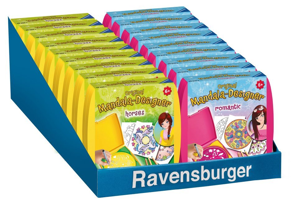 Ravensburger Mandala Designer Mini horses 29986, Zeichnen lernen für Kinder ab 6 Jahren, Zeichen-Set mit Mandala-Schablone für farbenfrohe Mandalas main product photo