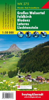 Freytag & Berndt Wander-, Rad- und Freizeitkarte Großes Walsertal, Feldkirch, Bludenz, Laterns, Liechtenstein