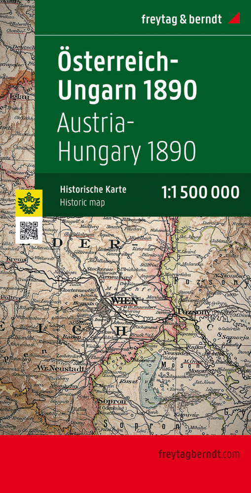 Österreich-Ungarn 1890, 1:1,5 Mio., Historische Karte. Austria-Hungary 1890 main product photo