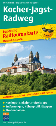 PublicPress Radwanderkarte Kocher-Jagst-Radweg, 26 Teilktn.