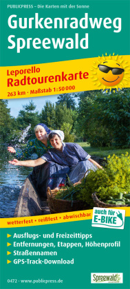 PublicPress Radwanderkarte Gurkenradweg Spreewald, 19 Teilktn.