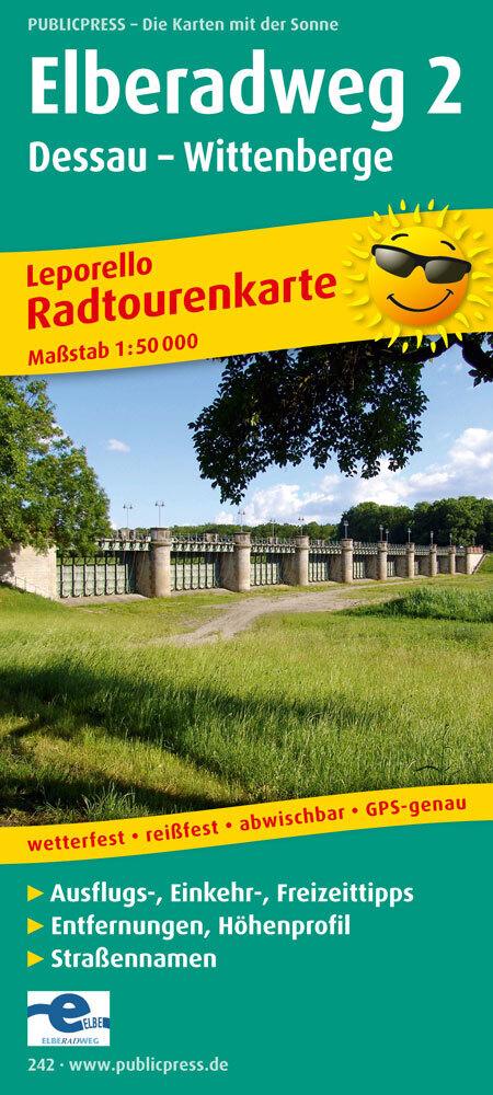 PublicPress Leporello Radtourenkarte Elberadweg 2, Dessau - Wittenberge main product photo
