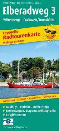 PublicPress Leporello Radtourenkarte Elberadweg. Tl.3