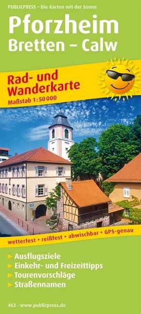 PublicPress Rad- und Wanderkarte Pforzheim - Bretten - Calw main product photo