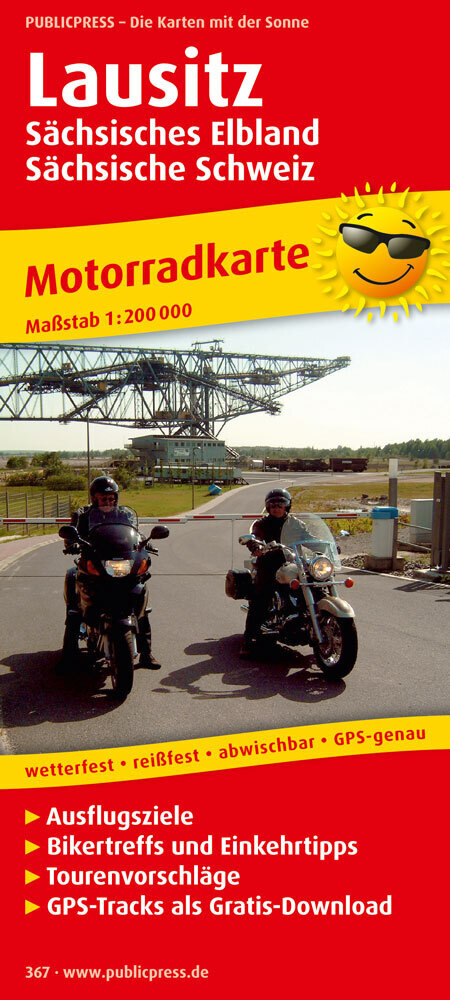 PublicPress Motorradkarte Lausitz, Sächsisches Elbland, Sächsische Schweiz main product photo