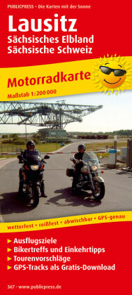 PublicPress Motorradkarte Lausitz, Sächsisches Elbland, Sächsische Schweiz