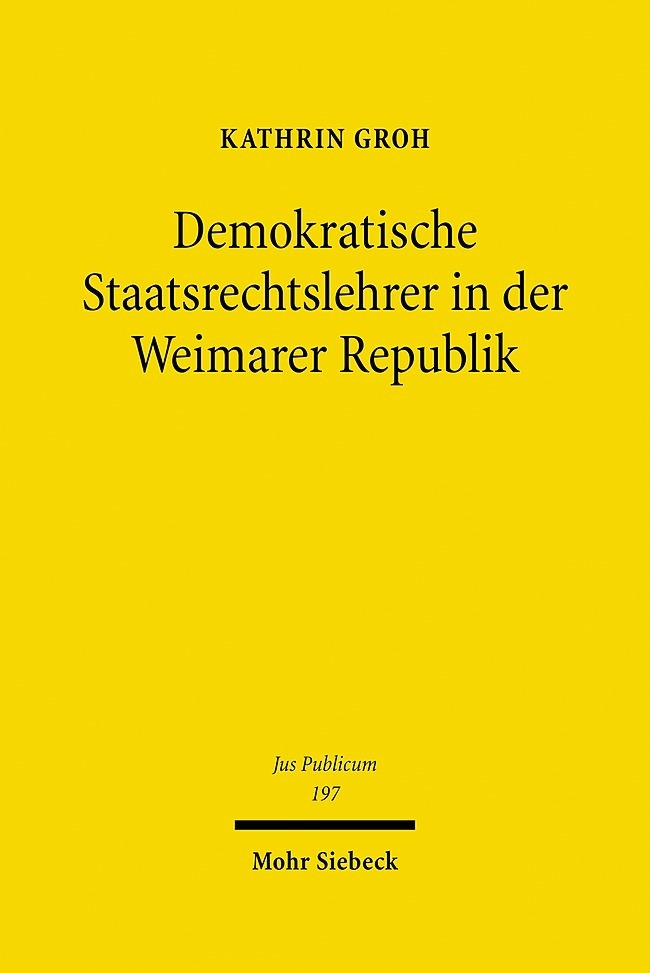 Demokratische Staatsrechtslehrer in der Weimarer Republik main product photo