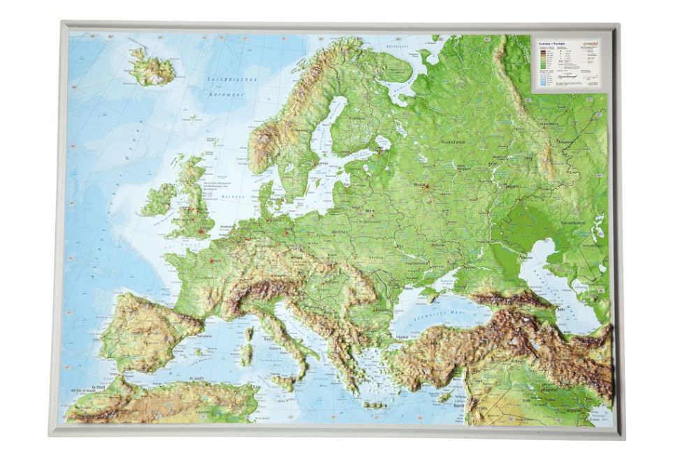 Europa, Reliefkarte, Klein. Europe main product photo