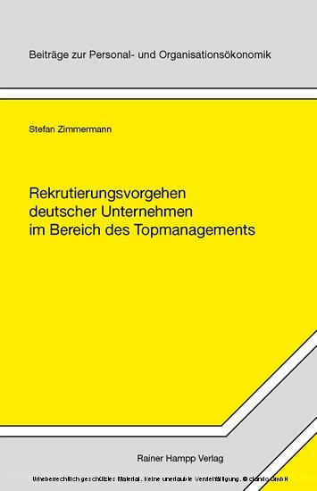 Rekrutierungsvorgehen deutscher Unternehmen im Bereich des Topmanagements main product photo