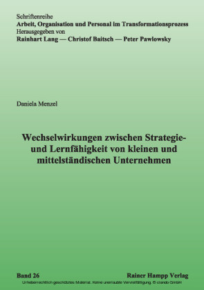 Wechselwirkungen zwischen Strategie- und Lernfähigkeit von kleinen und mittelständischen Unternehmen (Arbeit, Organisation und Personal im Transformationsprozess Bd. 26)
