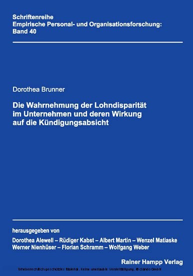 Die Wahrnehmung der Lohndisparität im Unternehmen und deren Wirkung auf die Kündigungsabsicht main product photo