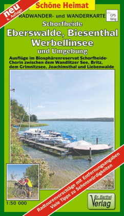 Doktor Barthel Radwander- und Wanderkarte Schorfheide, Eberswalde, Biesenthal, Werbellinsee und Umgebung