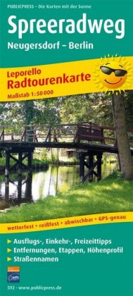 PublicPress Radwanderkarte Leporello Spreeradweg, Neugersdorf - Berlin, 31 Teilktn.