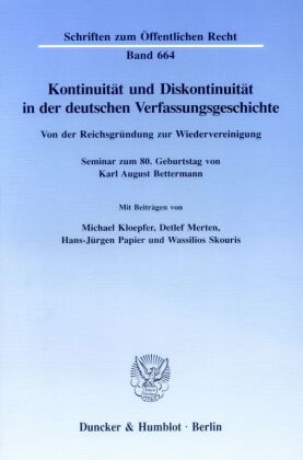 Kontinuität und Diskontinuität in der deutschen Verfassungsg...
