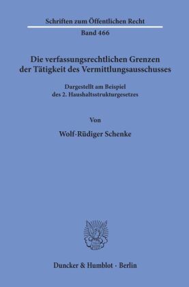 Die verfassungsrechtlichen Grenzen der Tätigkeit des Vermittl...