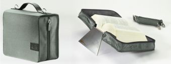 SKIN Tasche BASIC Gr. L (Sartorius) silber-grau / mit Tragegurt & Buchstütze